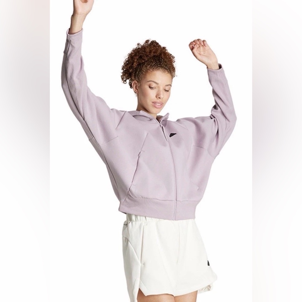 Adidas Z.N.E. Loose Fit Performance Full Zip Hoodie In Violet - Size XL - NWT - Picture 2 of 14